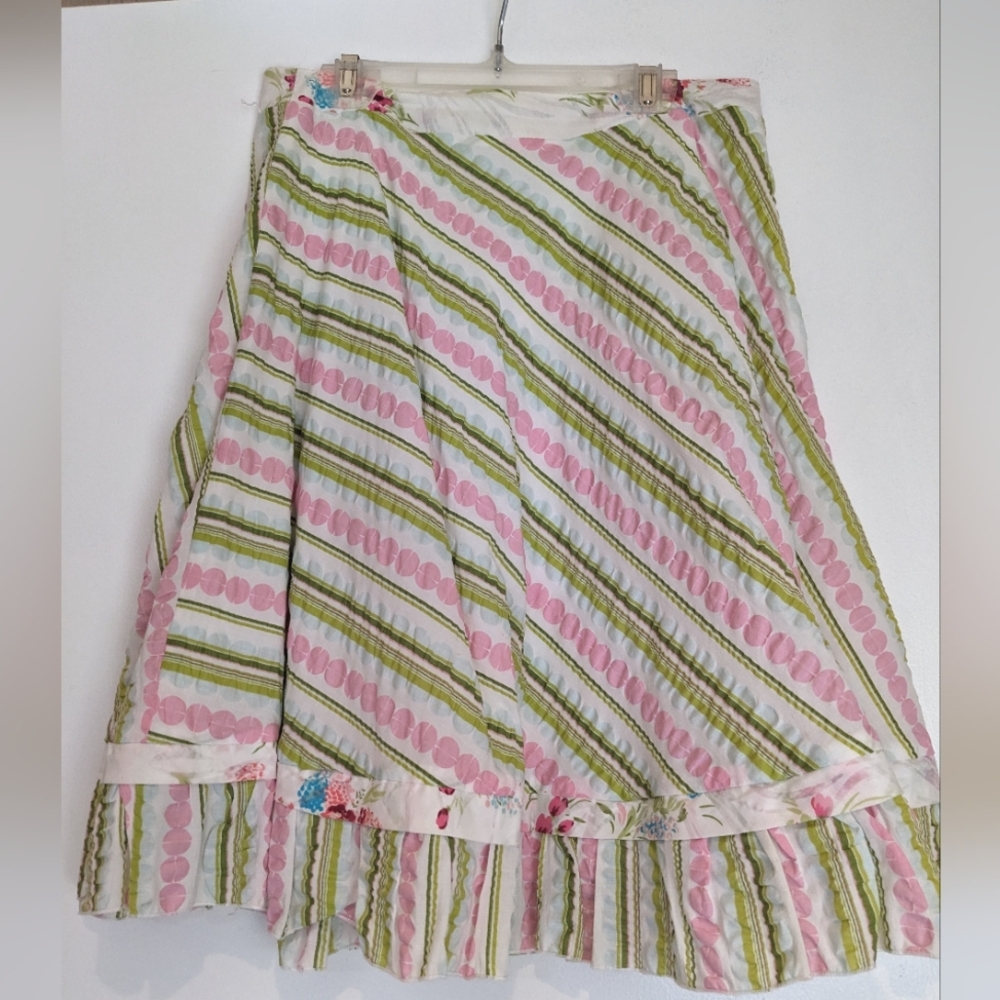 Ruffled Hem Midi Skirt